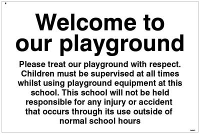 Welcome to our playground notice   Size: P (600x400mm)