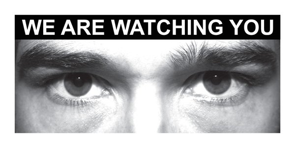 Eye photo sign We are watching you *For use with H,X sizes*