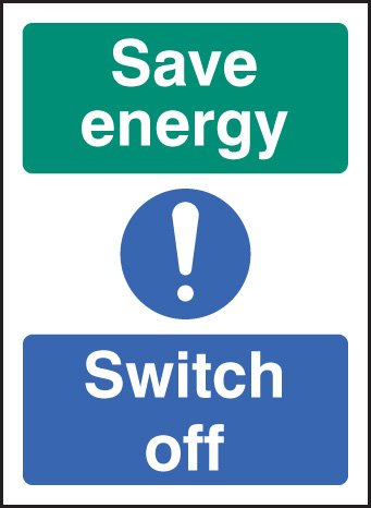 Save energy switch off   Size: A (100x75mm)