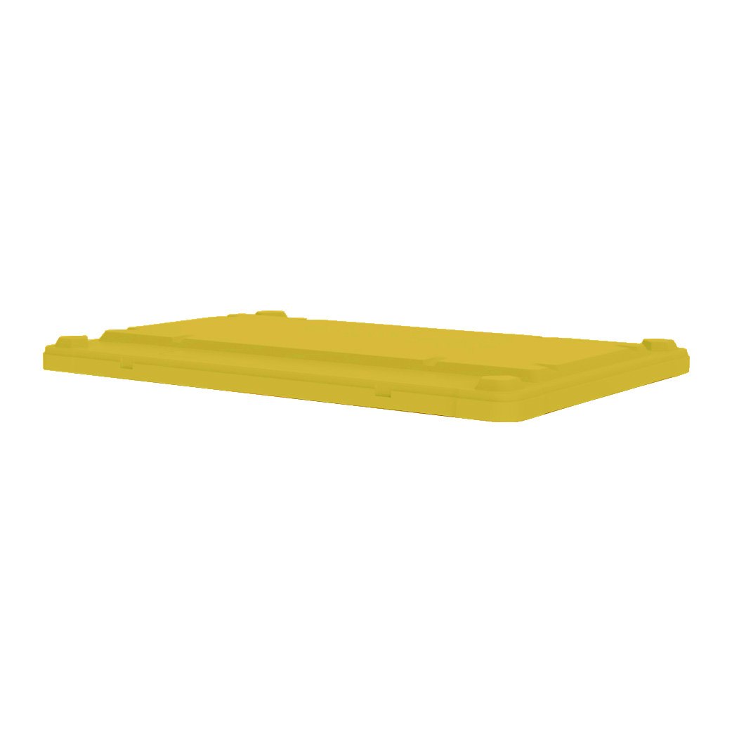 Box Pallet Lid - to fit 500ltr, HDPE, Yellow, 1200x800mm