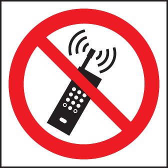 No mobile phones (symbol)   Size: F (200x200mm)