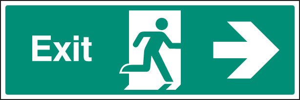 Exit arrow right   Size: G (300x100mm)