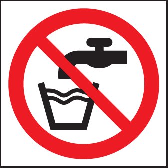 Not drinking water (symbol)   Size: F (200x200mm)