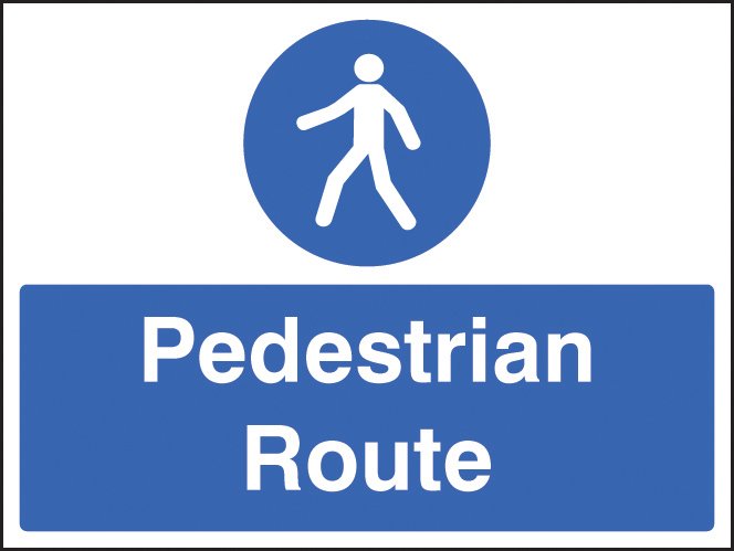 Pedestrian route 300x400mm adhesive backed