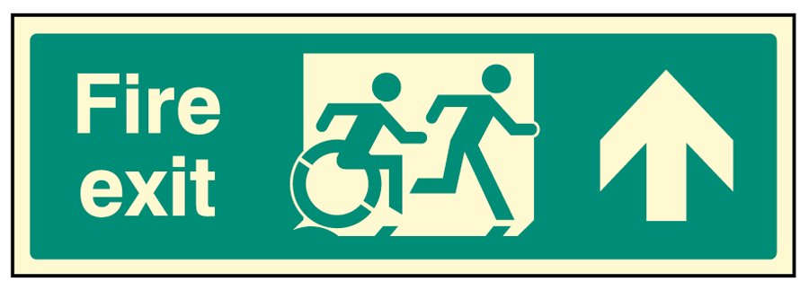 Disabled fire exit arrow up - inclusive design