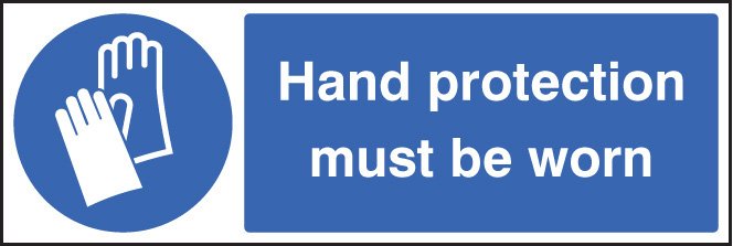 Hand protection must be worn   Size: E (200x150mm)